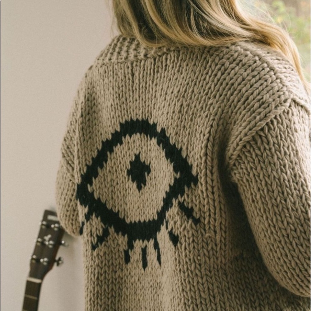 Jackson Rowe Tan and Black Knit Cardigan